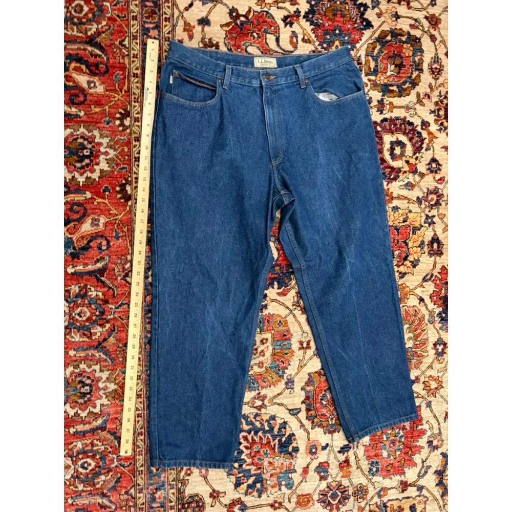 L.L.Bean Relaxed Fit Jeans Men 38x29 Blue Denim Cotton USA Classic